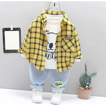 Chlapecká košile, tričko a kalhoty L1727 žlutá 3