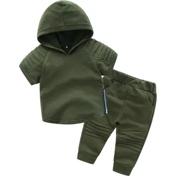 Chlapecké tričko a tepláky L1692 armádní zelená 4