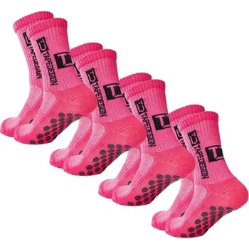 4 páry unisex fotbalové ponožky ke kolenům EUR 39-45 protiskluzové sportovní prodyšné tréninkové ponožky na fotbal a soutěže růžová