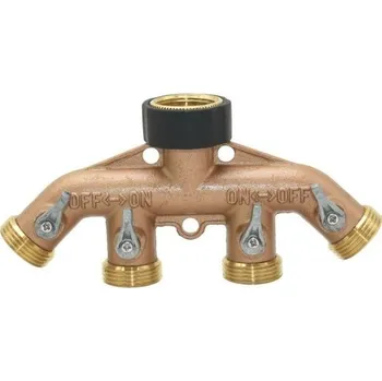 Mosazný čtyřcestný rozdělovač na kohoutek 1
