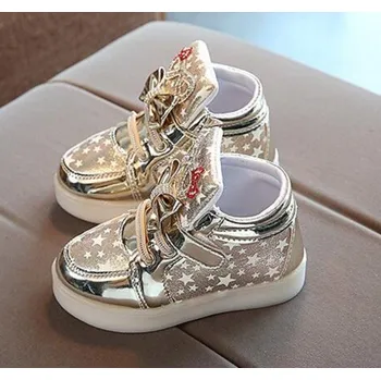 Dívčí tenisky Dívčí svítící boty s hvězdičkami zlatá 28