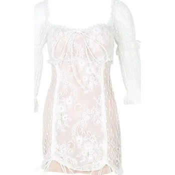 Dámské šaty Mini šaty krajkové bílá XS