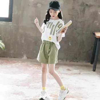 Dívčí tričko a kraťasy L1336 zelená 14