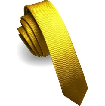 Kravata Hedvábná jednobarevná kravata 150 x 4 cm Elegantní pánská kravata z kvalitního hedvábí Úzký design Stylový doplněk na svatby, večírky a formální akce žlutá