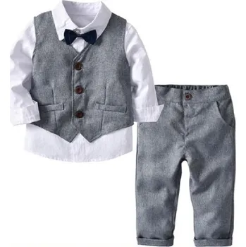 Chlapecká vesta, košile a kalhoty B1318 bílá 2