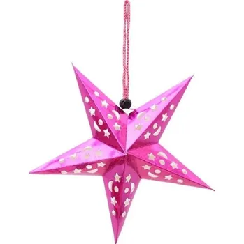 Vánoce Vánoční závěsná hvězda tmavě růžová S