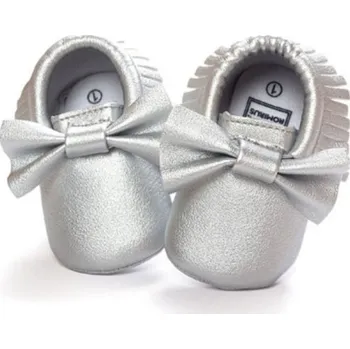 Dívčí bačkory Dívčí třpytivé capáčky stříbrná 0-6 měsíců