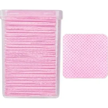 Odlakovač nehtů Čtvercové bavlněné ubrousky bez vláken na odstranění laku na nehty Odlakovač na nehty Pomůcka na čištění laku bez žmolků 200 ks růžová