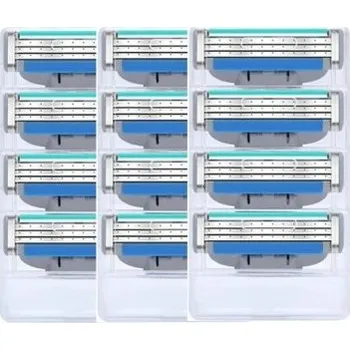 Břitva na holení 12 ks Náhradní žiletky pro Gillette Mach3 modrá