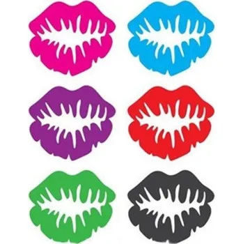 Samolepící dekorace Ozdobné nálepky na sklenici rty 12 ks