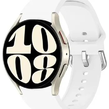 Řemínek na hodinky Samsung Galaxy Watch 4 40 mm 44 mm Gumový řemínek na hodinky bílá
