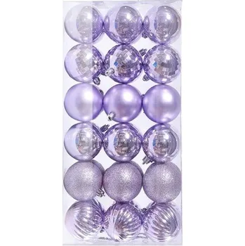 Vánoční dekorace Vánoční koule 36 ks 4 cm světle fialová