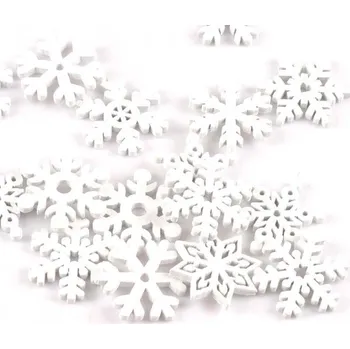 Vánoční dekorace Dřevěné dekorační vločky 50 ks