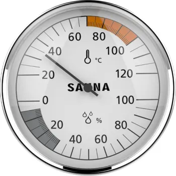 Meteostanice Saunový teploměr a vlhkoměr 10x2 cm Dřevěný měřič teploty a vlhkosti Analogový termo-hygrometr Měřič klimatu do sauny Wellness doplněk