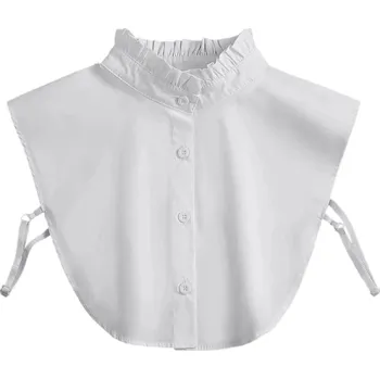 Kravata Falešný límec pro ženy Stojatý skládaný límec Bílý Elegantní dámský límeček Dekorativní odnímatelný límec ke svetru halence šatům