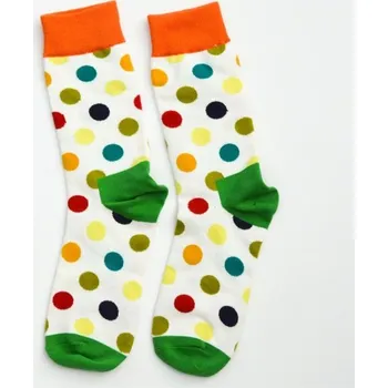 Pánské bavlněné ponožky s puntíky bílá