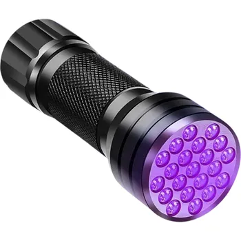 Svítilna UV baterka 21 LED 395 nm 9,6 x 2,9 cm Kompaktní UV svítilna Kontrola bankovek Detekce skvrn Minerály Hygiena Domácnost