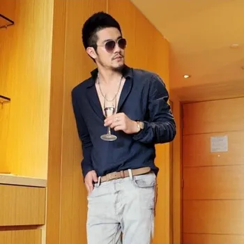 Pánská košile Pánská košile Hawaii J3056 tmavě modrá XS