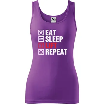 Dámské tílko s potiskem Eat sleep lift Velikost: 2XL, Barva: Fialová