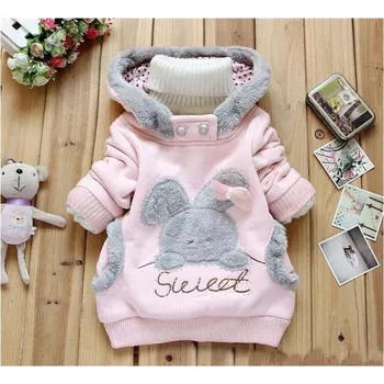 Dívčí mikina Dívčí bavlněná mikina Králík J1259 růžová 3