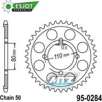 Rozeta ocelová (převodník) 0284-37zubů ESJOT 50-35005-37 - Honda CB650 Nighthawk + CB650SC Night Hawk + CB650C + CB750C + CB750K + CB750F + CB750 Custom + CBR750F 95-0284R-37-E
