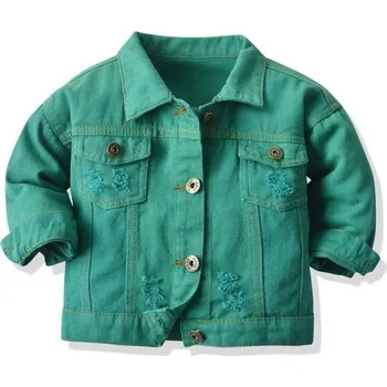 Dívčí bunda Dívčí džínová bunda L1870 zelená 5