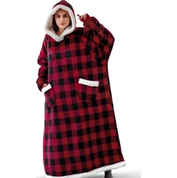 Pánská mikina Oversize mikinová deka s rukávy 120 cm P4005 červená