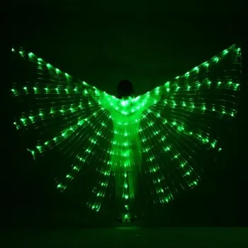 Karnevalová maska Dětská LED křídla na břišní tance zelená