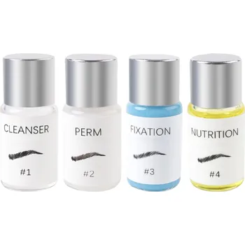 Profesionální sada na laminaci obočí Čistič obočí Perma na obočí Fixační gel na obočí Vyživující olejíček 4 ks 5 ml Přípravky na obočí