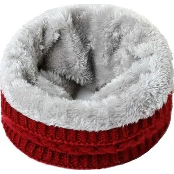 Šála Dětský zimní pletený nákrčník tmavě červená