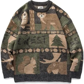 Pánský svetr Pánský svetr zvířata tmavě šedá S