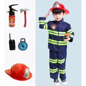 Karnevalová maska Dětský kostým hasič modrá 12