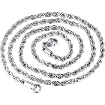 Náhrdelník Kroucený řetízek stříbrná 41 cm