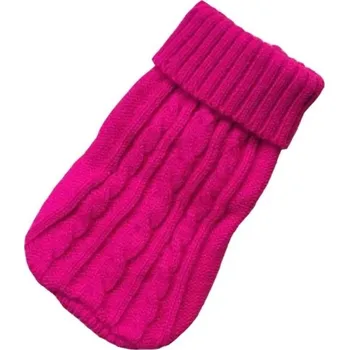 Obleček pro psa Psí svetr 4 - 7 kg Pletený svetr pro malé a střední psy Hřejivý zimní obleček Pohodlný a elastický materiál Podzimní a zimní ochrana proti chladu Stylový design tmavě růžová