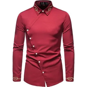 Pánská košile Pánská košile A2657 vínová XL