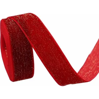 Balící papír Vánoční stuha se třpytkami 20 mm