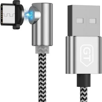 Datový kabel Lomený magnetický USB kabel K649 stříbrná 1 m 2