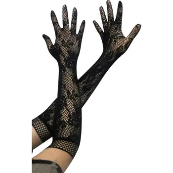 Rukavice Dlouhé dámské síťované rukavice černá