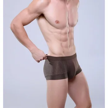 Pánské spodní prádlo Pánské boxerky B1 hnědá XL