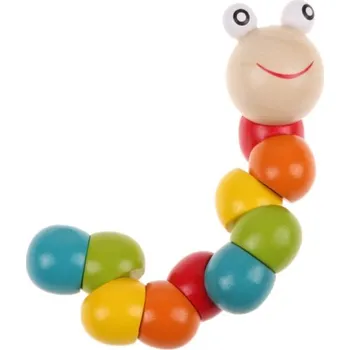 Dřevěná hračka Dřevěná vzdělávací hračka - housenka