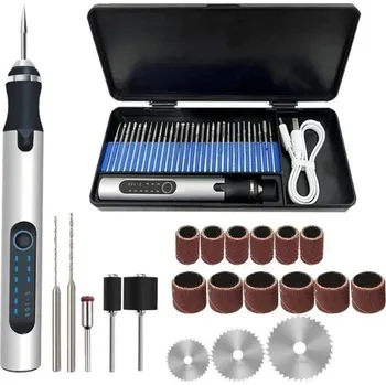 Vrtačka Elektrická mini bruska s příslušenstvím 50 ks Elektrická mini vrtačka 300 mAh 4,2 V 12 x 1,6 cm Mikrobruska Multifunkční nářadí