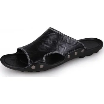 Pánské pantofle Pánské kožené pantofle A2266 černá 39