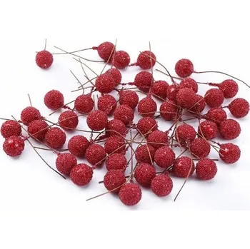 Umělé dekorativní bobule 40 ks červená