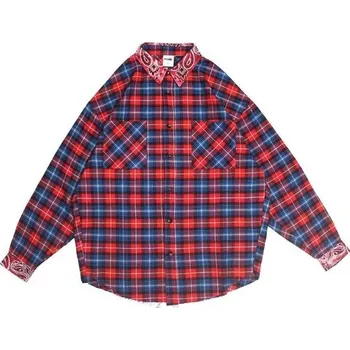 Pánská košile Pánská kostkovaná košile F681 červená S