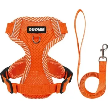 Obojek pro psa Nastavovací bezpečnostní postroj pro psy s vodítkem Síťovaný postroj pro malé psy Reflexní kšíry s vodítkem Prodyšná vesta pro psy 5,5 - 8,5 kg oranžová