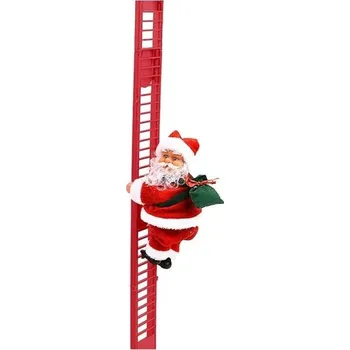 Vánoce Vánoční dekorace Santa Claus na žebříku 20 cm 70 cm
