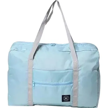 Skládací cestovní taška 44 x 30 x 13 cm Polyesterová taška na rameno Uchycení na kufr Lehká taška na víkend Skladná taška do letadla modrá