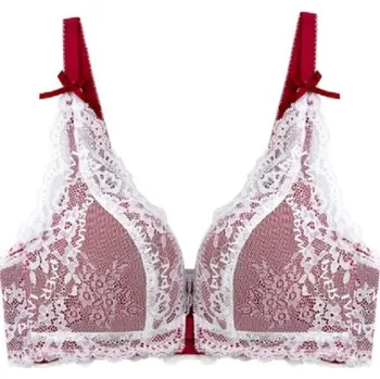 Podprsenka Krajková podprsenka s předním zapínáním bordová 80C