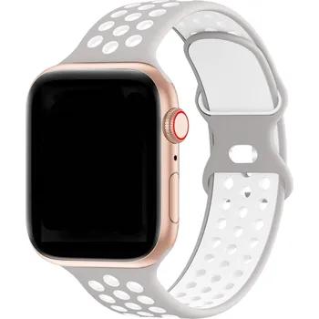 Silikonový řemínek pro Apple Watch 38 mm / 40 mm / 41 mm S-M světle šedá