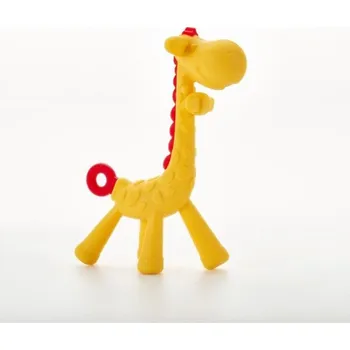 Silikonové kousátko žirafa žlutá